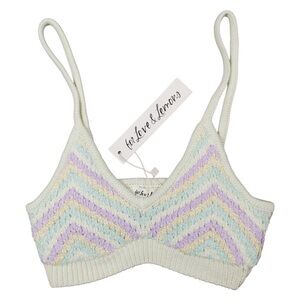 Nwt CORINNA LAVENDER STRIPE KNIT TOP FOR LOVE & LEMON Small